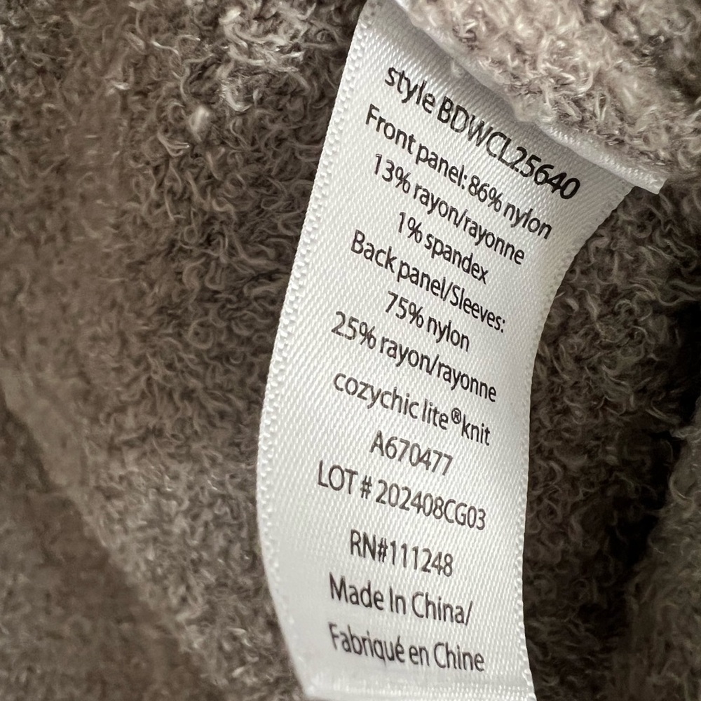 Barefoot Dreams Cozychic Lite Ribbed Island Wrap Cardigan in Pewter Sz 2XP NWT - Picture 10 of 11